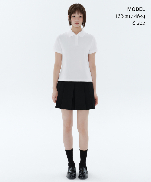 MUSINSA STANDARD WOMAN（ムシンサスタンダードウーマン）の「[クールタンダード] ウィメンズ ピケ ポロシャツ [ホワイト]（ポロシャツ・レディース・その他・SMALL/MEDIUM/LARGE/X-SMALL）」の2枚目の写真