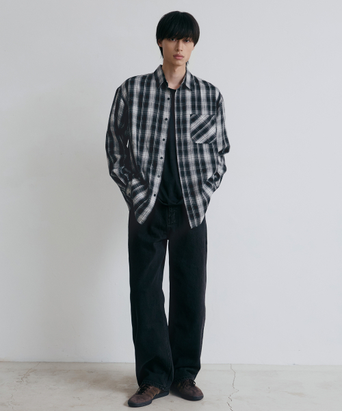 NODU（ノードユー）の「オンブレチェックシャツ[ブラック]（シャツ/ブラウス・メンズ・その他・LARGE/MEDIUM）」の5枚目の写真
