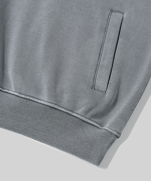 Verdnt（バーダント）の「ガーメントダイ ハーフジップ フリース スウェット Tシャツ [グレー]（スウェット・レディース・その他・SMALL/MEDIUM/LARGE）」の10枚目の写真