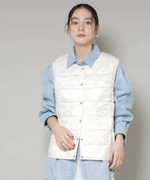 ダウンベスト（ホワイト/白色系・キルティング）ファッション通販