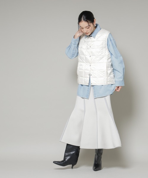 TAION(タイオン)の「TAION/クルーネックボタンダウンベスト(ダウンベスト・レディース・オフホワイト/ブラック/ネイビー・L/M/XL/S)」の14枚目の写真