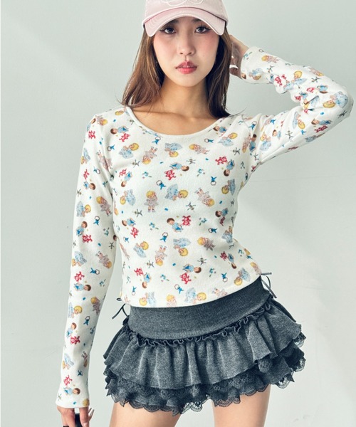 Y2K SYNAPSE FACTORY（ワイツーケー シナプスファクトリー）の「【インナーショーツ付き】ヘビーフリルミニスカート（スカート・レディース・ブラック/グレー/ピンク・FREE）」の7枚目の写真