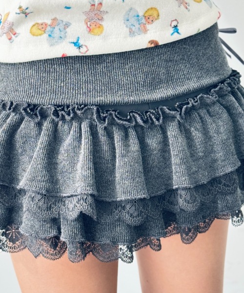 Y2K SYNAPSE FACTORY（ワイツーケー シナプスファクトリー）の「【インナーショーツ付き】ヘビーフリルミニスカート（スカート・レディース・ブラック/グレー/ピンク・FREE）」の11枚目の写真