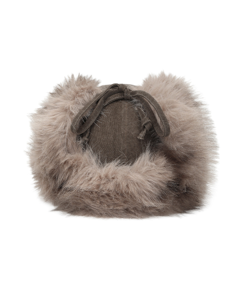 GILAARCHIVE(ギラアーカイブ)の「FAUX FUR LOGO EARFLAP CAP_BROWN(キャップ・レディース・ブラウン・FREE)」の3枚目の写真