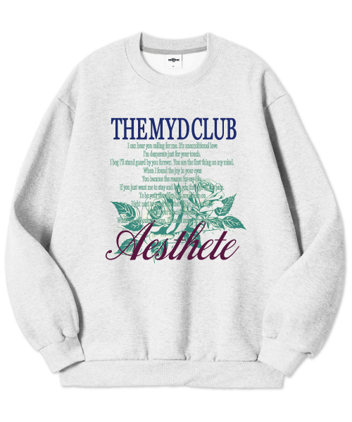 MILLION DAY（ミリオンデイ）の「AESTHETE-CLUB Special Double-Sided Man-to-Man B1（スウェット・レディース・アイボリー/ダークネイビー/ホワイト/オートミール・LARGE/MEDIUM/X-LARGE/XX-LARGE/XXX-LARGE/XXXX-LARGE）」の2枚目の写真