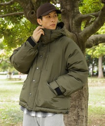 【美品】nano universe フード付きダウンジャケット カーキ L NANO universe（ナノ・ユニバース） ダウンジャケット ダウン 「OGAWA