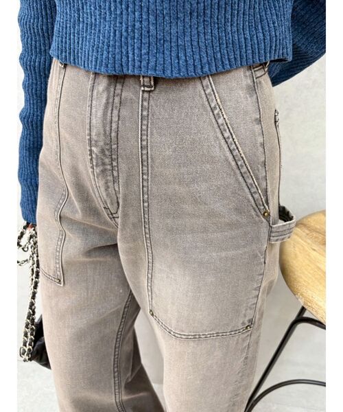 EVRIS(エヴリス)の「リベットペインターワイドデニムパンツ(デニムパンツ・レディース・ライトブルー/ブラック・MEDIUM/SMALL)」の15枚目の写真