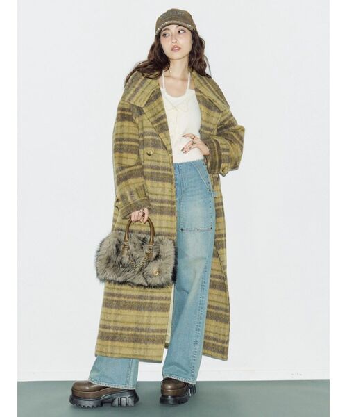 EVRIS(エヴリス)の「リベットペインターワイドデニムパンツ(デニムパンツ・レディース・ライトブルー/ブラック・MEDIUM/SMALL)」の20枚目の写真