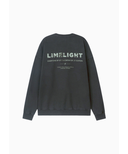 LIMELIGHT APPAREL(ライムライトアパレル)の「アパレルピグメントバックロゴスウェットシャツオーバーサイズ(ブラック/グレー)(スウェット・メンズ・その他・SMALL/MEDIUM/LARGE/X-LARGE)」の3枚目の写真