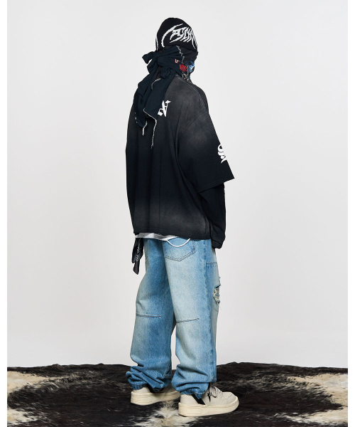 SCHISM INDUCING(スキズムインデューシング)の「RIPPED BIKER PANTS BLUE(デニムパンツ・レディース・その他・MEDIUM/LARGE/X-LARGE)」の8枚目の写真