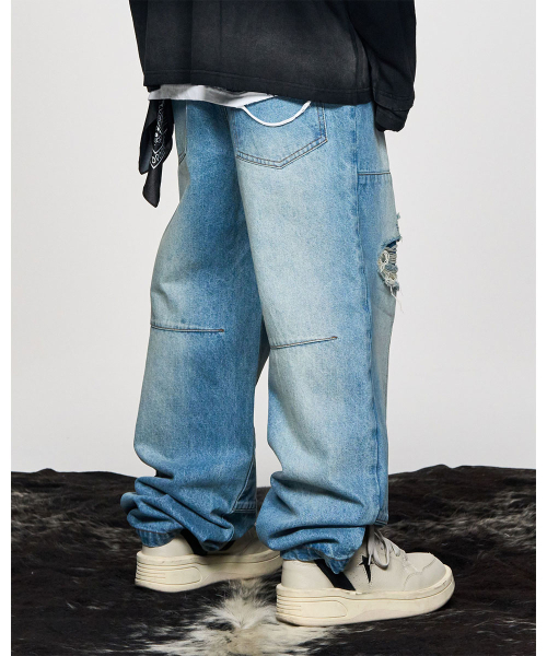 SCHISM INDUCING(スキズムインデューシング)の「RIPPED BIKER PANTS BLUE(デニムパンツ・レディース・その他・MEDIUM/LARGE/X-LARGE)」の12枚目の写真