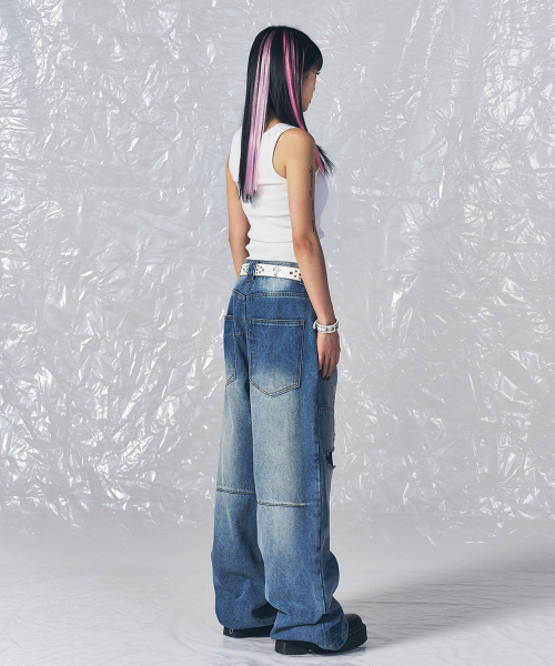 SCHISM INDUCING(スキズムインデューシング)の「RIPPED BIKER PANTS BLUE(デニムパンツ・レディース・その他・MEDIUM/LARGE/X-LARGE)」の19枚目の写真