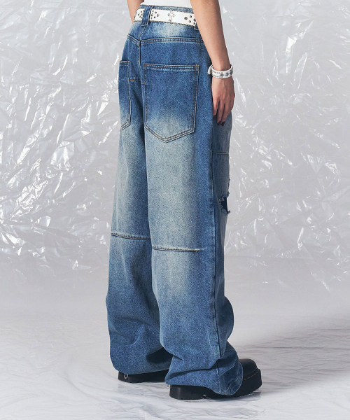 SCHISM INDUCING(スキズムインデューシング)の「RIPPED BIKER PANTS BLUE(デニムパンツ・レディース・その他・MEDIUM/LARGE/X-LARGE)」の20枚目の写真