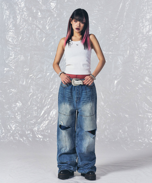 SCHISM INDUCING(スキズムインデューシング)の「RIPPED BIKER PANTS BLUE(デニムパンツ・レディース・その他・MEDIUM/LARGE/X-LARGE)」の21枚目の写真