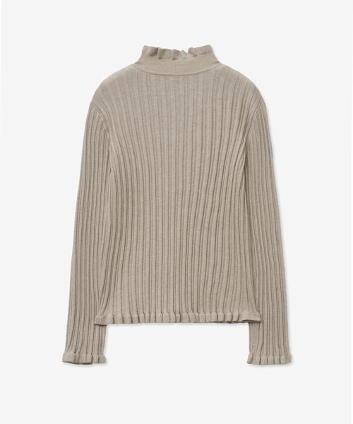 LADY VOLUME(レディーボリューム)の「DRAWING FRILL KNIT CARDIGAN_OATMEAL(カーディガン/ボレロ・レディース・その他・SMALL/MEDIUM)」の3枚目の写真