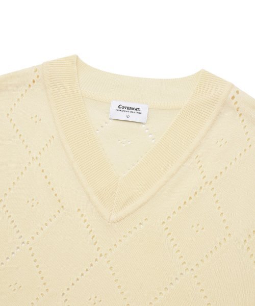 COVERNAT(カバーナット)の「アーガイルスカシニットベストクリーム(ニット/セーター・レディース・その他・LARGE/X-LARGE/MEDIUM)」の3枚目の写真