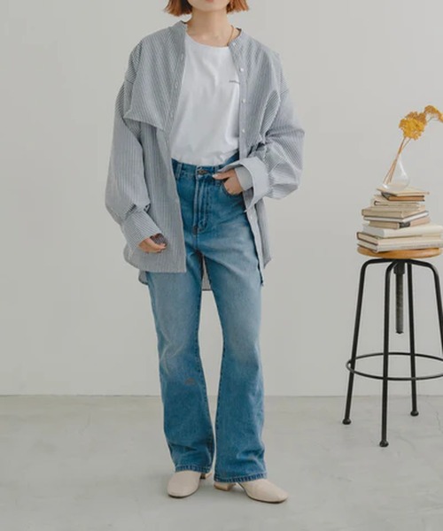 merrylatte（メリーラテ）の「デニムストレートパンツ【IROHANI】（デニムパンツ・レディース・ネイビー/ブルー・M/L）」の6枚目の写真