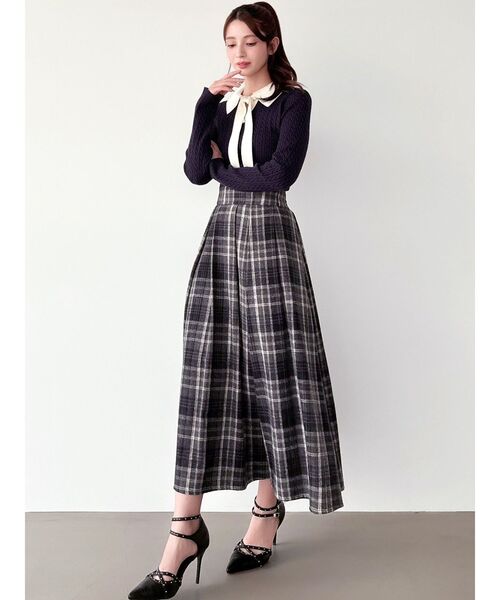 RESEXXY（リゼクシー）の「ナロータイケーブルニットトップス（ニット/セーター・レディース・アイボリー/ネイビー/グレー・FREE）」の8枚目の写真