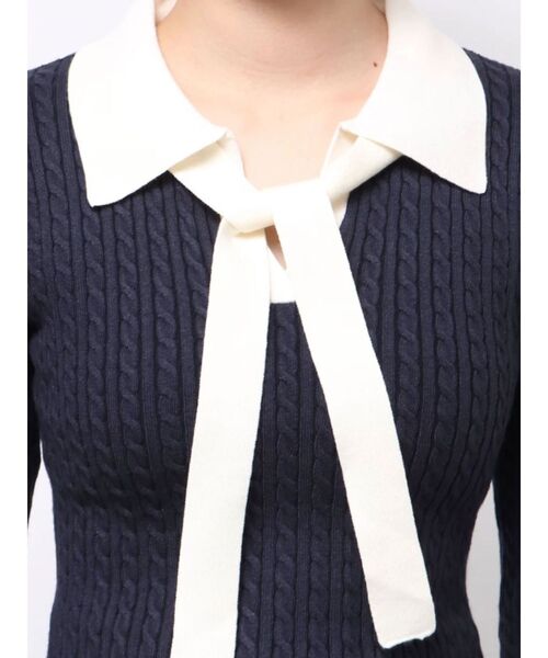 RESEXXY（リゼクシー）の「ナロータイケーブルニットトップス（ニット/セーター・レディース・アイボリー/ネイビー/グレー・FREE）」の17枚目の写真