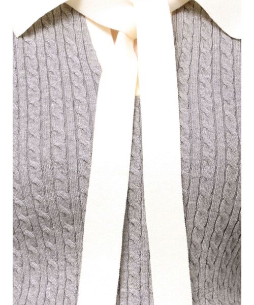 RESEXXY（リゼクシー）の「ナロータイケーブルニットトップス（ニット/セーター・レディース・アイボリー/ネイビー/グレー・FREE）」の13枚目の写真