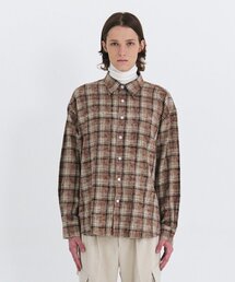 WINDER（ワインダー）の「ACID COTTON OVERSIZE CHECK SHIRTS - BROWN（シャツ/ブラウス）」