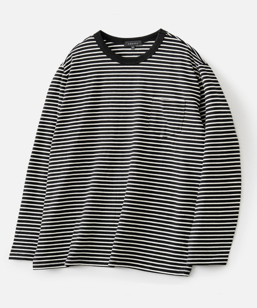 VASTIC(バスティック)の「スタンダードストライプポケットロングスリーブ_ブラック / ホワイト(Tシャツ/カットソー・メンズ・その他・LARGE/MEDIUM/X-LARGE)」の1枚目の写真