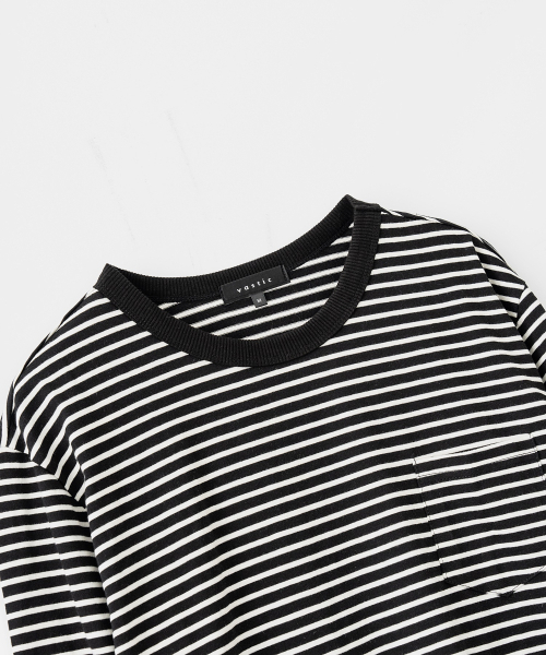 VASTIC(バスティック)の「スタンダードストライプポケットロングスリーブ_ブラック / ホワイト(Tシャツ/カットソー・メンズ・その他・LARGE/MEDIUM/X-LARGE)」の3枚目の写真