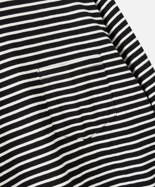 VASTIC(バスティック)の「スタンダードストライプポケットロングスリーブ_ブラック / ホワイト(Tシャツ/カットソー・メンズ・その他・LARGE/MEDIUM/X-LARGE)」の4枚目の写真