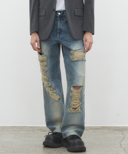 DECET(デケト)の「Destroy Jeans DCPT038YBlueB(デニムパンツ・レディース・その他・28/30/32/34)」の1枚目の写真
