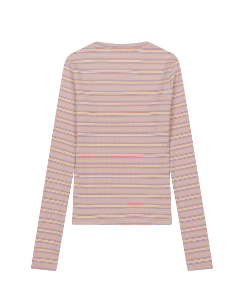 SUNDAY FRUIT MARKET（サンデーフルーツマーケット）の「W) SUN STRIPE LS TEE PINK（Tシャツ/カットソー・レディース・その他・SMALL/MEDIUM）」の2枚目の写真