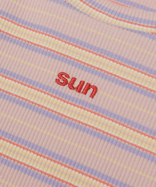 SUNDAY FRUIT MARKET（サンデーフルーツマーケット）の「W) SUN STRIPE LS TEE PINK（Tシャツ/カットソー・レディース・その他・SMALL/MEDIUM）」の4枚目の写真