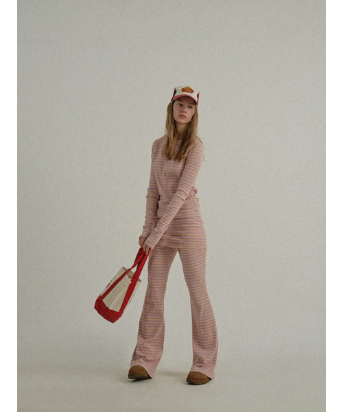 SUNDAY FRUIT MARKET（サンデーフルーツマーケット）の「W) SUN STRIPE LS TEE PINK（Tシャツ/カットソー・レディース・その他・SMALL/MEDIUM）」の7枚目の写真