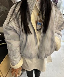 LUCPY（ラクピー）の「チェック柄×ボア裏地あったかショートジャケット（その他アウター）」