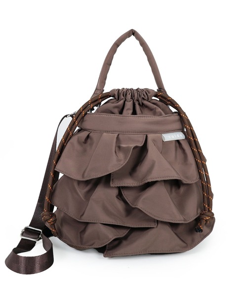 COLDE (コルデ)の「2wayフリル巾着バッグ(ショルダーバッグ・レディース・ブラウン/ブラック/アイボリー・FREE)」の12枚目の写真