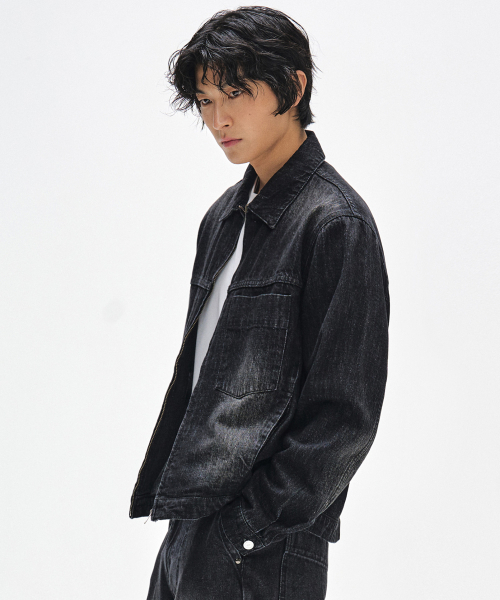DECET（デケト）の「Denim Zip Jacket DCJK002BlackA（デニムジャケット・メンズ・その他・SMALL/MEDIUM/LARGE）」の3枚目の写真