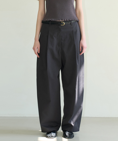 Structured Cotton Trousers (Charcoal)