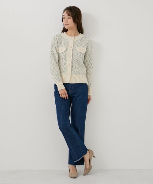 Jayro（ジャイロ）の「フェミニンツィード調ニットカーディガン（カーディガン/ボレロ・レディース・ブルー系その他6/ベージュ系その他2/ピンク・FREE）」の12枚目の写真