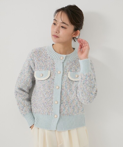 Jayro（ジャイロ）の「フェミニンツィード調ニットカーディガン（カーディガン/ボレロ・レディース・ブルー系その他6/ベージュ系その他2/ピンク・FREE）」の15枚目の写真