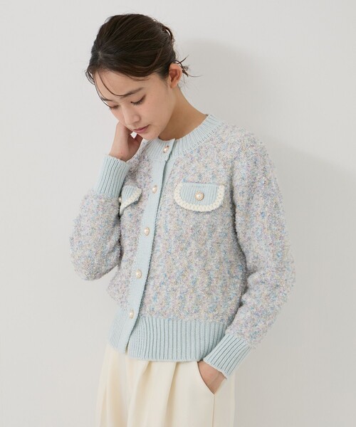Jayro（ジャイロ）の「フェミニンツィード調ニットカーディガン（カーディガン/ボレロ・レディース・ブルー系その他6/ベージュ系その他2/ピンク・FREE）」の16枚目の写真