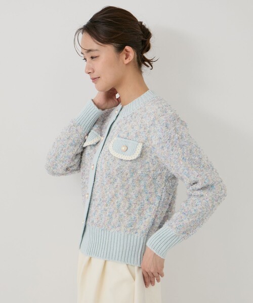 Jayro（ジャイロ）の「フェミニンツィード調ニットカーディガン（カーディガン/ボレロ・レディース・ブルー系その他6/ベージュ系その他2/ピンク・FREE）」の17枚目の写真