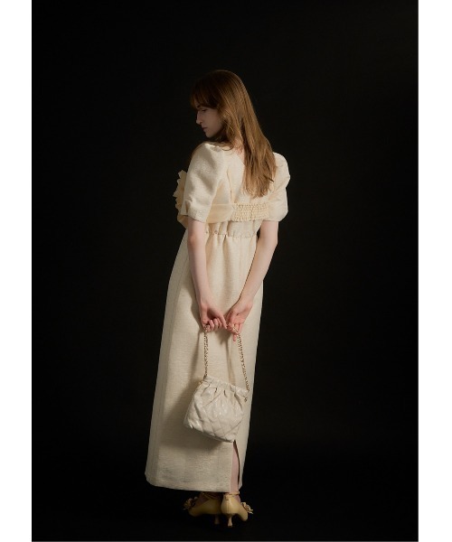 な*様 試着のみLE’RURE Wavy frill bustier jacqu Wavy frill bustier jacquard dress（ドレス）｜LE'RURE（リルアー）の