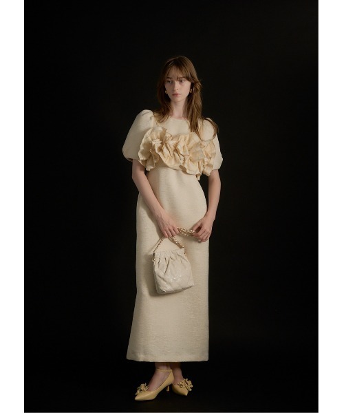 Wavy frill bustier jacquard dress（ドレス）｜LE'RURE（リルアー）の