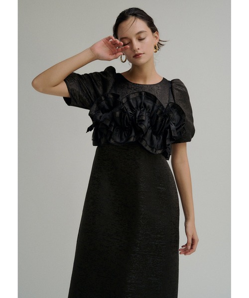 Wavy frill bustier jacquard dress（ドレス）｜LE'RURE（リルアー）の