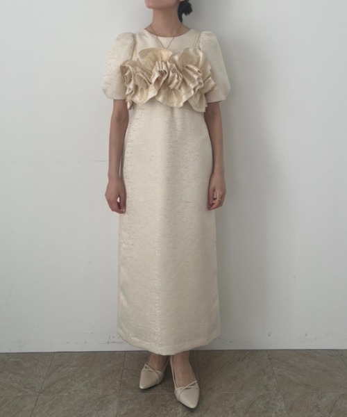 Wavy frill bustier jacquard dress（ドレス）｜LE'RURE（リルアー）の