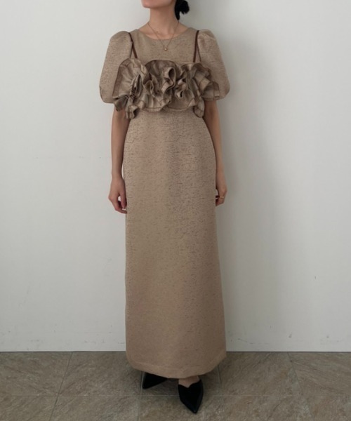 LE'RURE（リルアー）の「Wavy frill bustier jacquard dress（ドレス