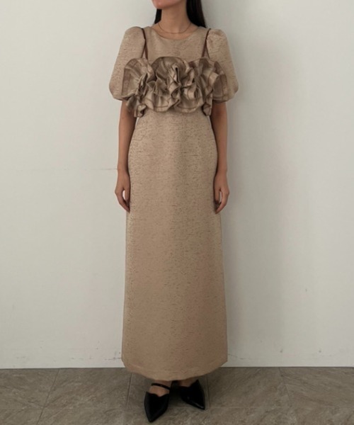 Wavy frill bustier jacquard dress（ドレス）｜LE'RURE（リルアー）の