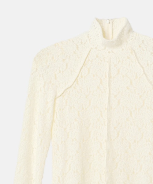 LE CIEL BLEU(ルシェルブルー)の「ハイネックストレットレーストップ / High Neck Stretch Lace Top(Tシャツ/カットソー・レディース・ホワイト/ブラック・36)」の8枚目の写真