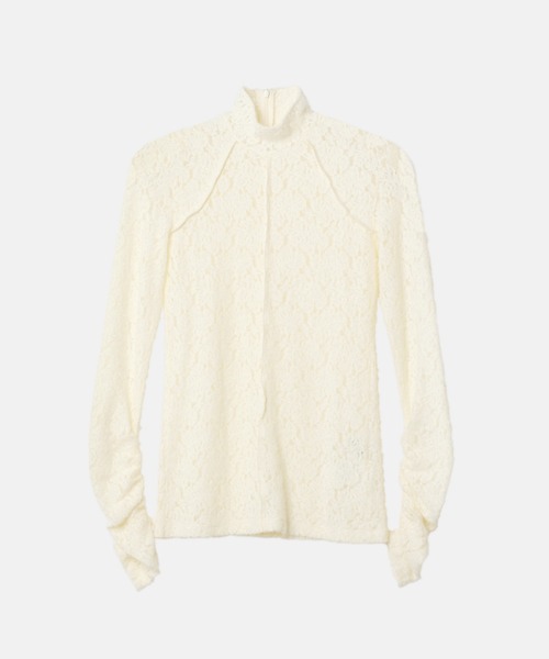 LE CIEL BLEU(ルシェルブルー)の「ハイネックストレットレーストップ / High Neck Stretch Lace Top(Tシャツ/カットソー・レディース・ホワイト/ブラック・36)」の7枚目の写真