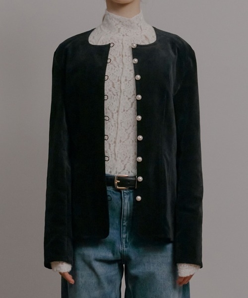 LE CIEL BLEU(ルシェルブルー)の「ハイネックストレットレーストップ / High Neck Stretch Lace Top(Tシャツ/カットソー・レディース・ホワイト/ブラック・36)」の6枚目の写真