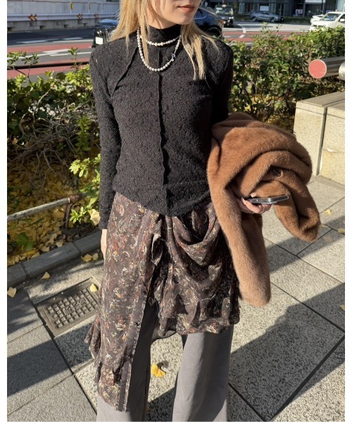 LE CIEL BLEU(ルシェルブルー)の「ハイネックストレットレーストップ / High Neck Stretch Lace Top(Tシャツ/カットソー・レディース・ホワイト/ブラック・36)」の12枚目の写真